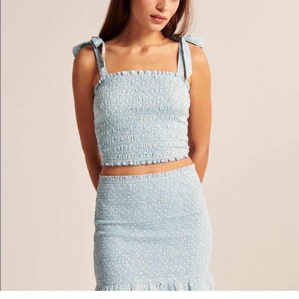 A&F Floral smocked skirt